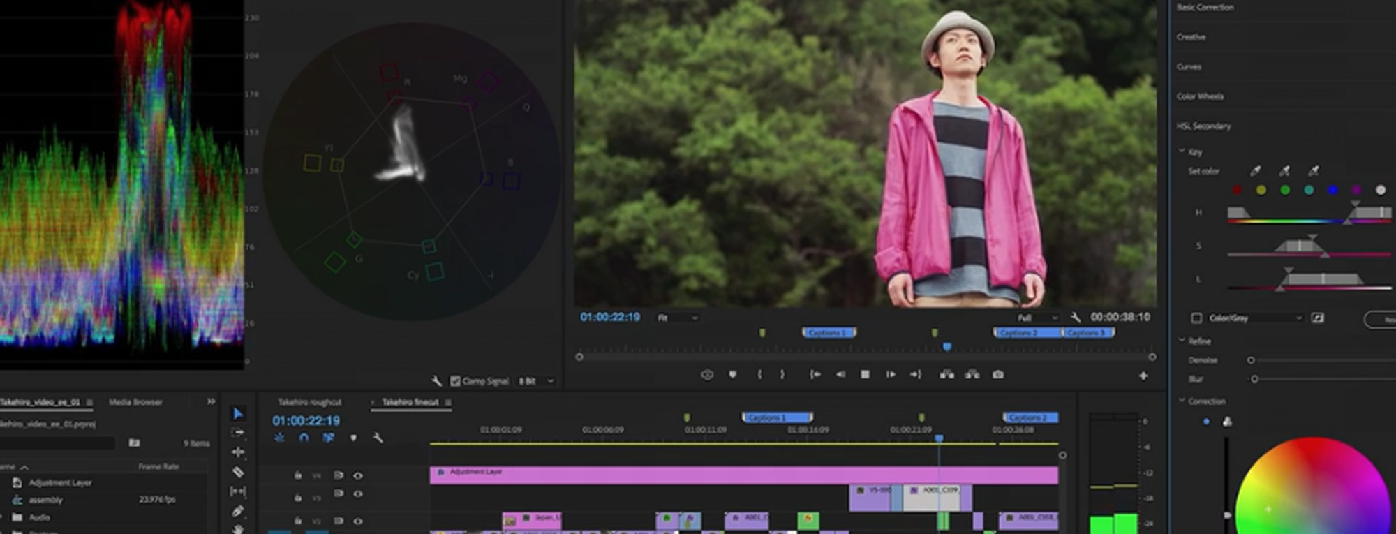 Editing video footage in Premiere Pro